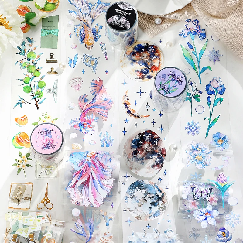 

Vintage Goldfish Butterfly PET Special Oil Washi Tapes Bullet Journal Masking Tape Adhesive Tape DIY Scrapbooking Washi Stickers