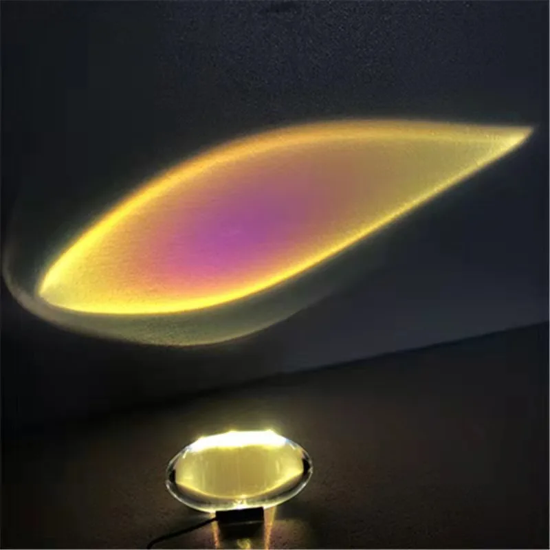 Nordic Style Egg-Shape Crystal Table Lamp Angle Eyes Projection Lamp USB Sunset Lamp Color Light Photography Atmosphere Lights B
