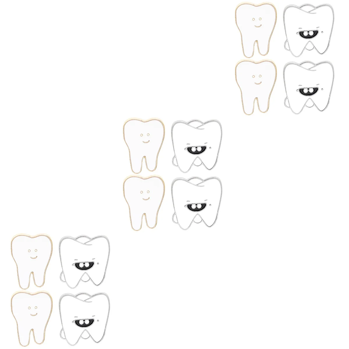 

12 Pcs Tooth Brooch Brooches Women Kids Brooch Clip Backpacks Pin European American Brooch Pin Alloy Dentist Brooch Child