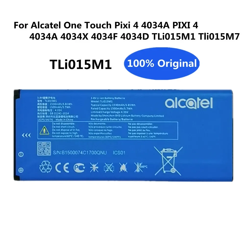 TLi015M1 100% Оригинальный аккумулятор для телефона Tli015M7 Alcatel One Touch Pixi4 4034A PIXI 4 4034X 4034F 4034D