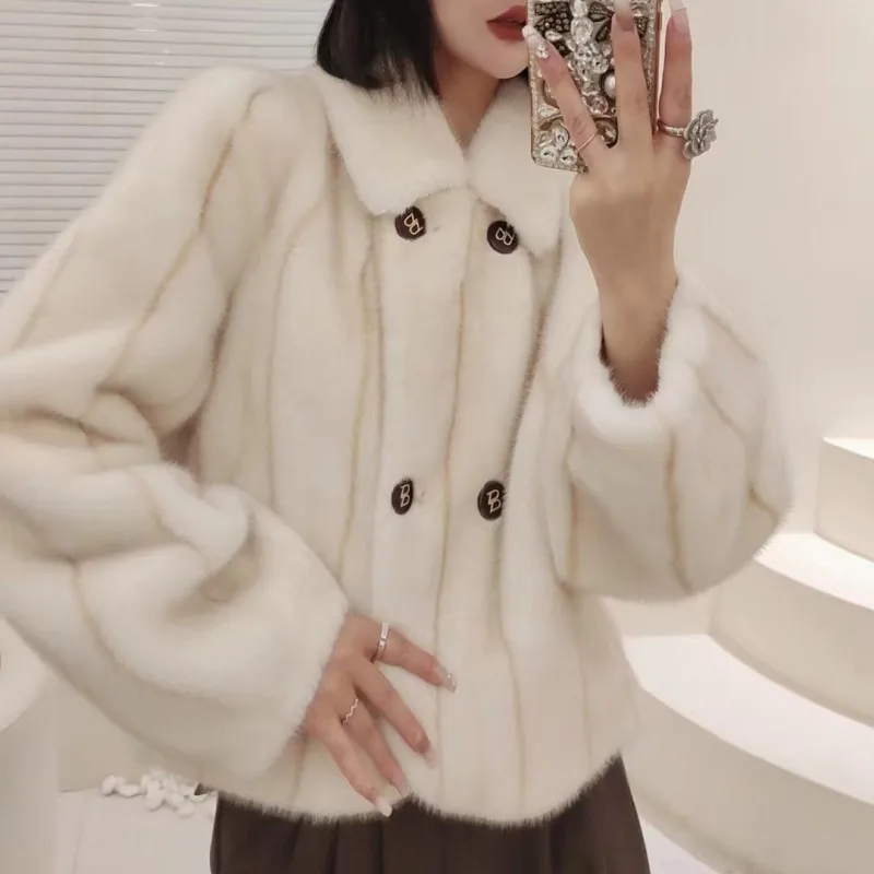 Зимний элегантный квадратный воротник из норки женская модная норковая