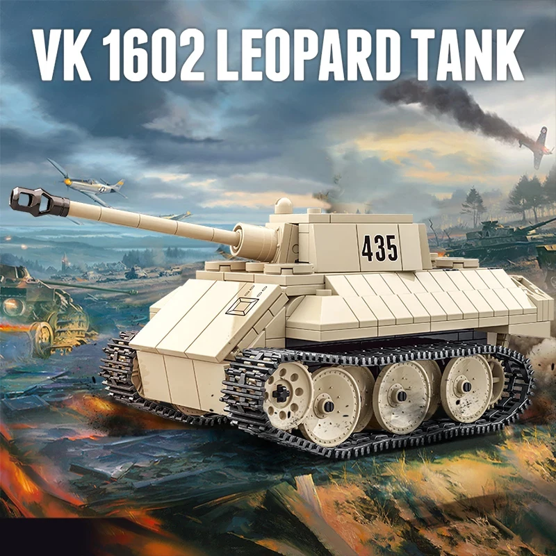 

WW2 Building Blocks Leopard Tanks Blocks The Battle Of Stalingrad Military Compatible MOC Bricks Soldiers Gun Toys for Boys Gift