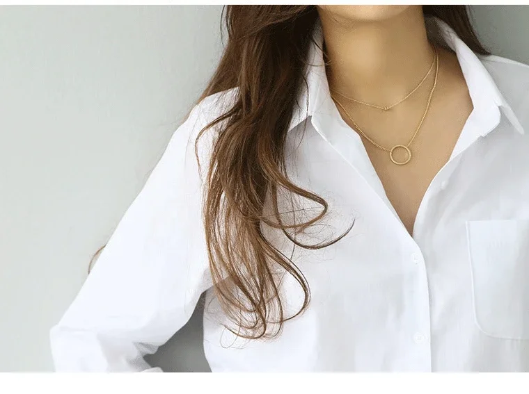 Блузки Рубашки Топы с длинным рукавом белая блузка женская мода 2024 Офисная