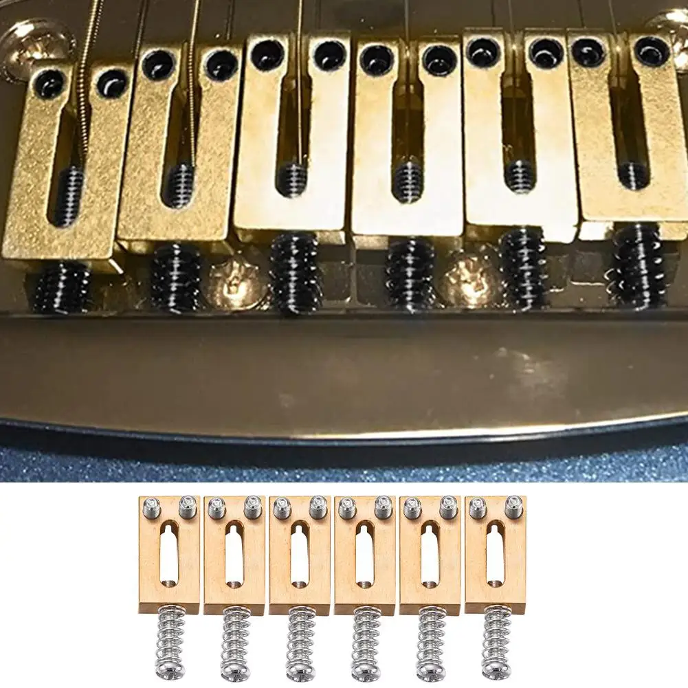 

Brass Saddle 6pcs 10.5mm Brass Flat Top Guitar Bridge Saddles Compatible For Musical Instrument Accessories