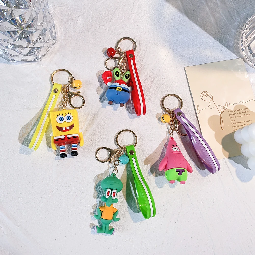 Губка Боб креативная милая мягкая пластиковая кукла брелок из ПВХ маленькая
