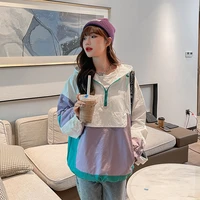 couple clothes women long coat loose jacket casual patchwork oversized streetwear 2021 fall new female clothing plus size