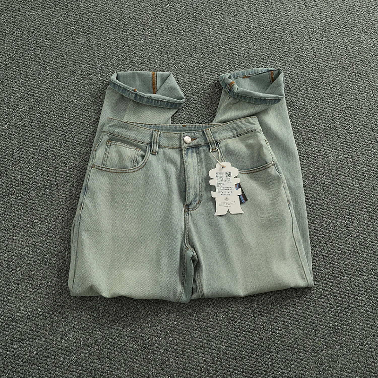 High Street микро широкие прямые джинсовые брюки мужские крутые комфортные