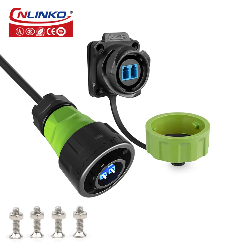 

Cnlinko YM24 Optical Fiber Connector LC to LC Single Mode Connector Optical Fiber Adapter Coupler Flange Panel Mount +3m Cable