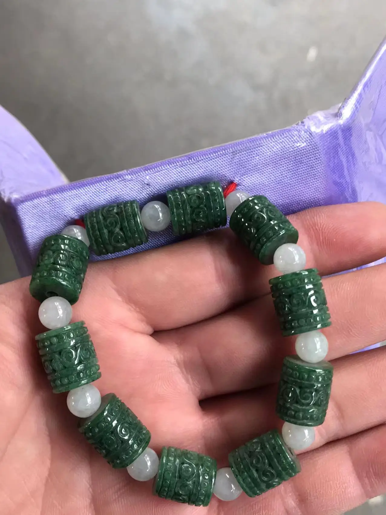 

Natural Myanmar jade 7A beads flower green jade bracelet bangle jadite jade beads bracelets for prayer rosary men jade jewelry