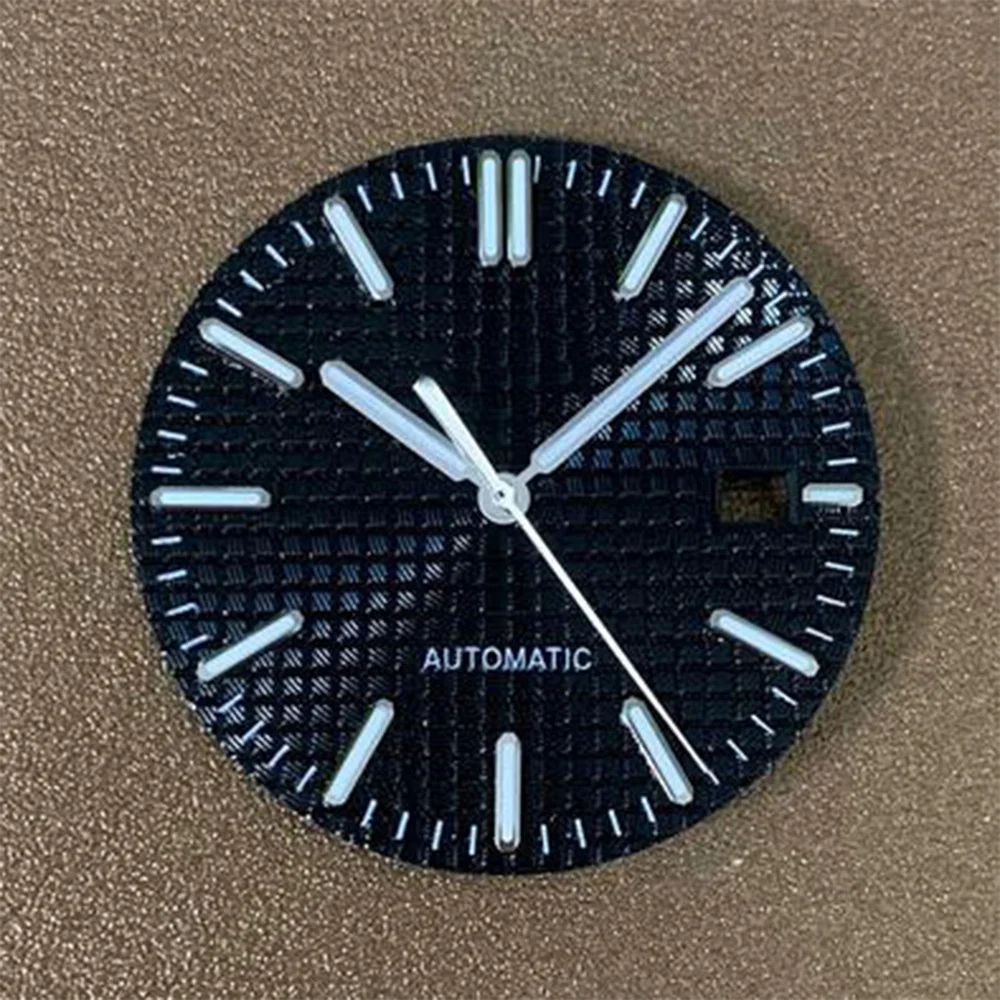 31.8MM Watch Dials for NH35 Movement Green Luminous Watch Dial + Watch Hands Modified Parts