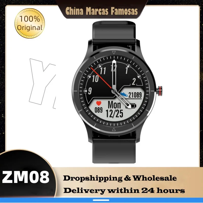 

[Clearance Sale] ZM08 Men's Full Touch Screen Smart Watch IP67 Waterproof Blood Pressure Heart Rate Sports Fitness Tracker