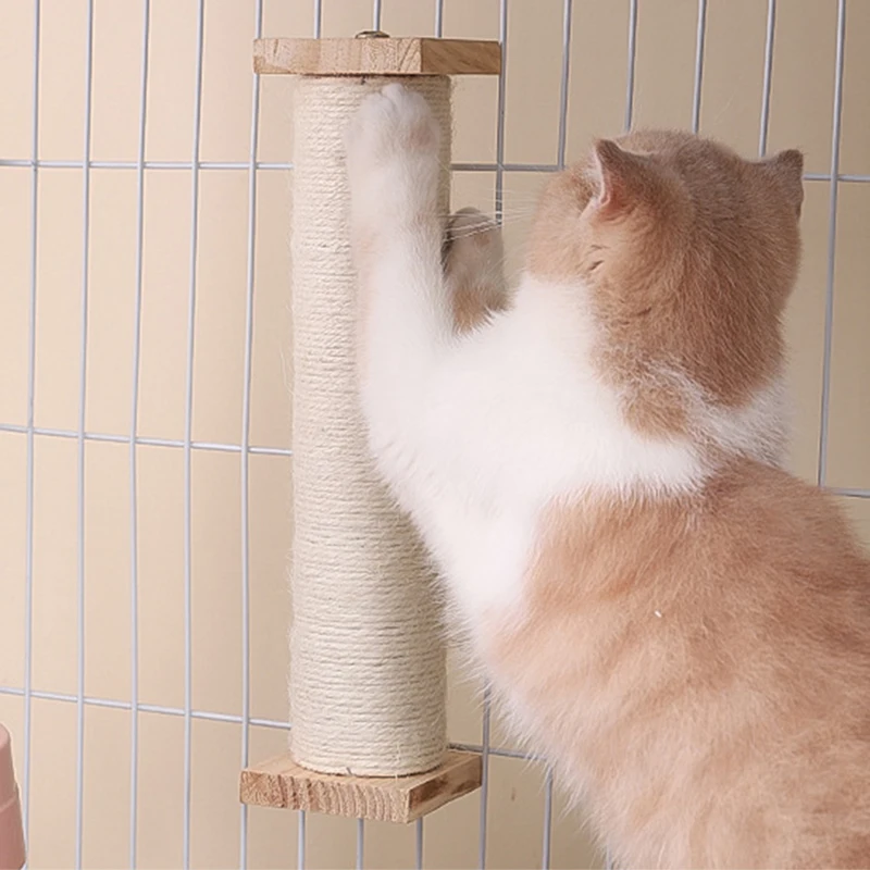 

Pet Supplies Cat Furniture Scratchers 25cm Height Sisal Solid Wood Material