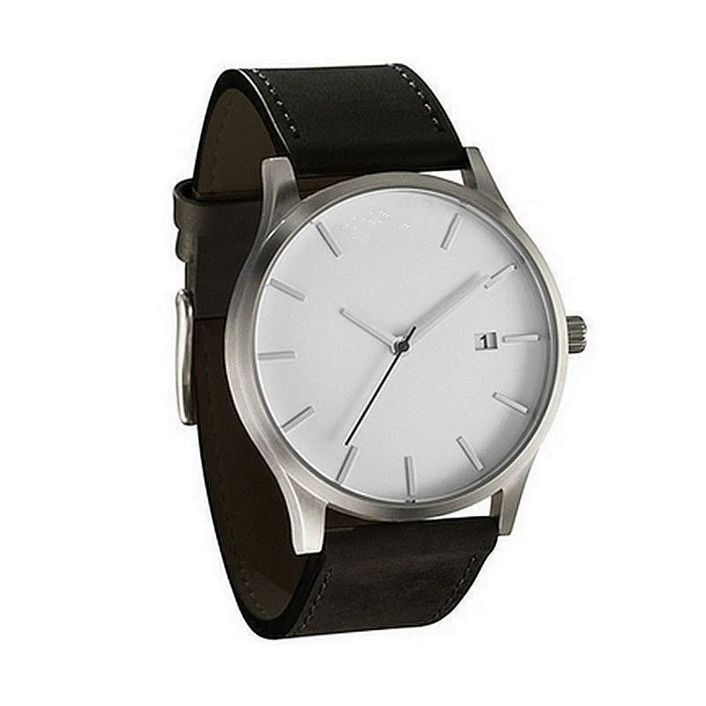 

Couple Fashion Leather Band Analog Quartz Round Business Casual Men's Simple Ultra Thin Large Dial Luxury Quality Wrist Watch