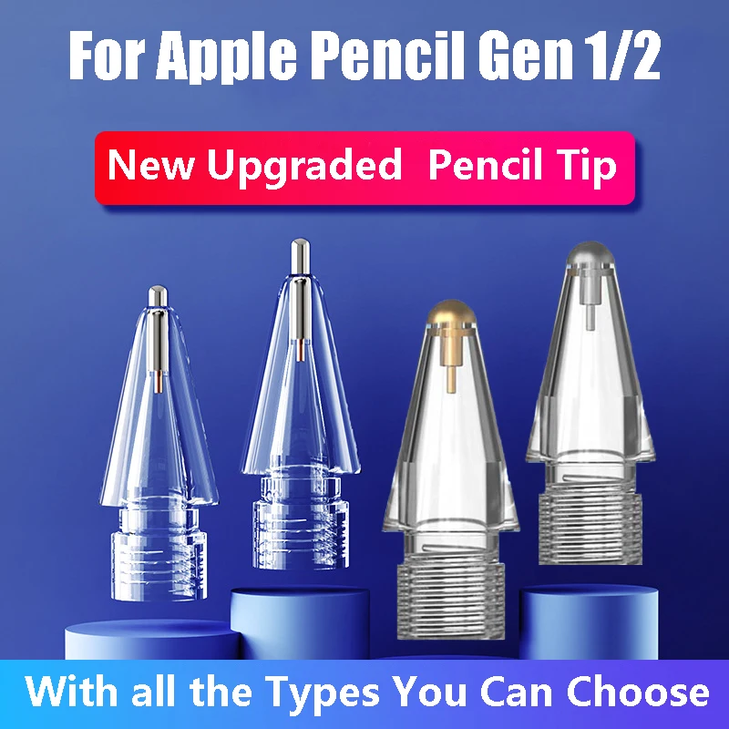 

Запасной металлический карандаш-перо для Apple Pencil 1-й/2-й запасной прозрачный карандаш для Apple Pencil Gen 1/2 IPad