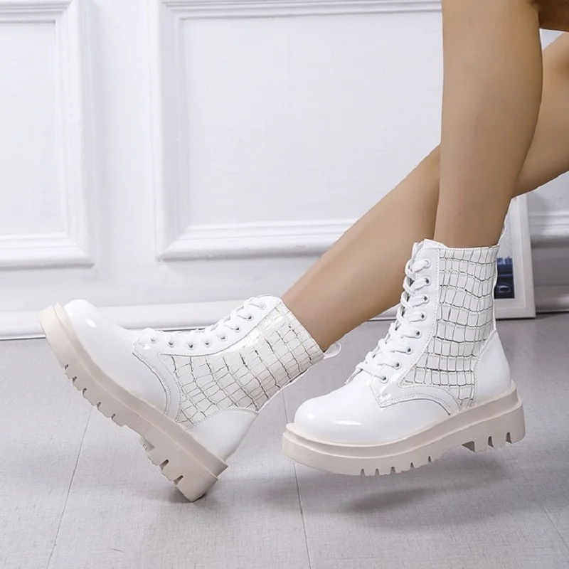 2022 New Style Square Heel Fashion Casual Comfort Women's Lace up Fashion Boots