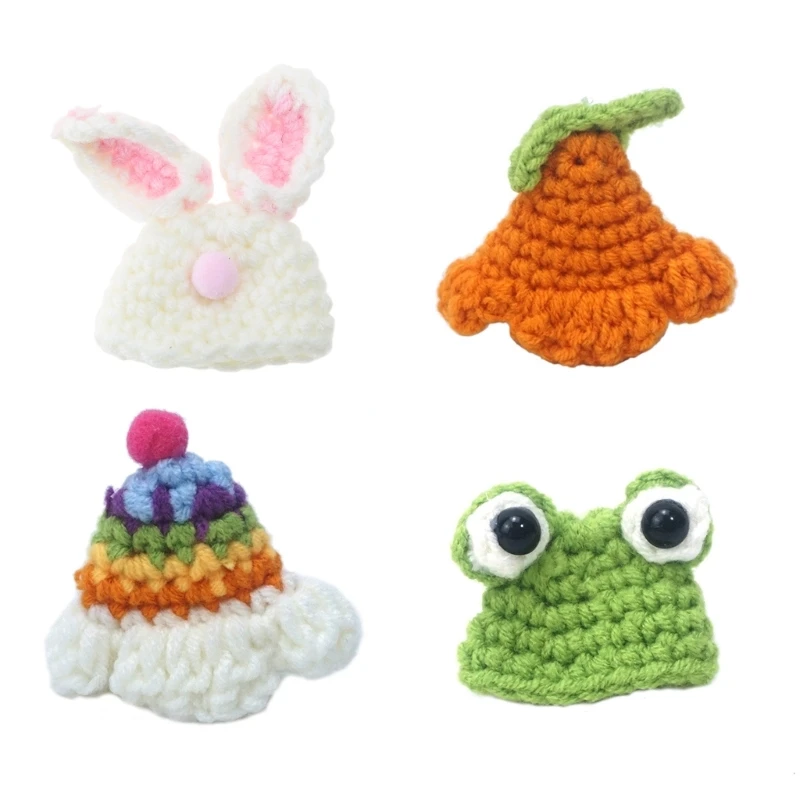 

Small Animal Knitted Hat Parrots Hat Party-Props Hat for Guinea-Pigs Chip-munk Small Pet Headdress with Adjustable Strap