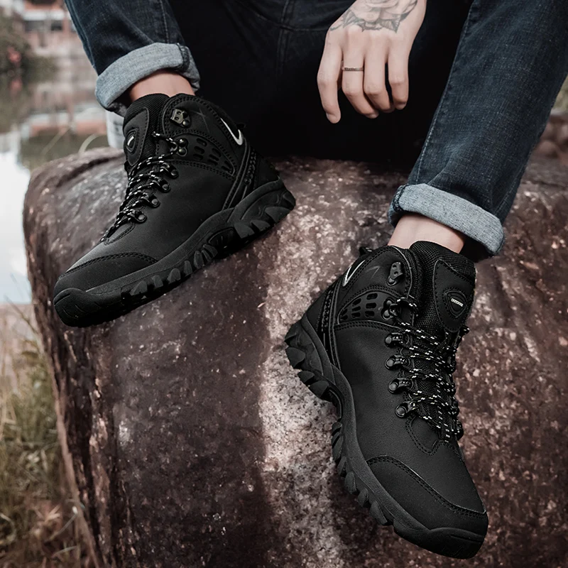 35-46# Comfortable Keep Warm Couple Wear Resistance Outdoor Hiking Shoes Camping Training Shoes Adult Youth Leisure Hiking Shoes