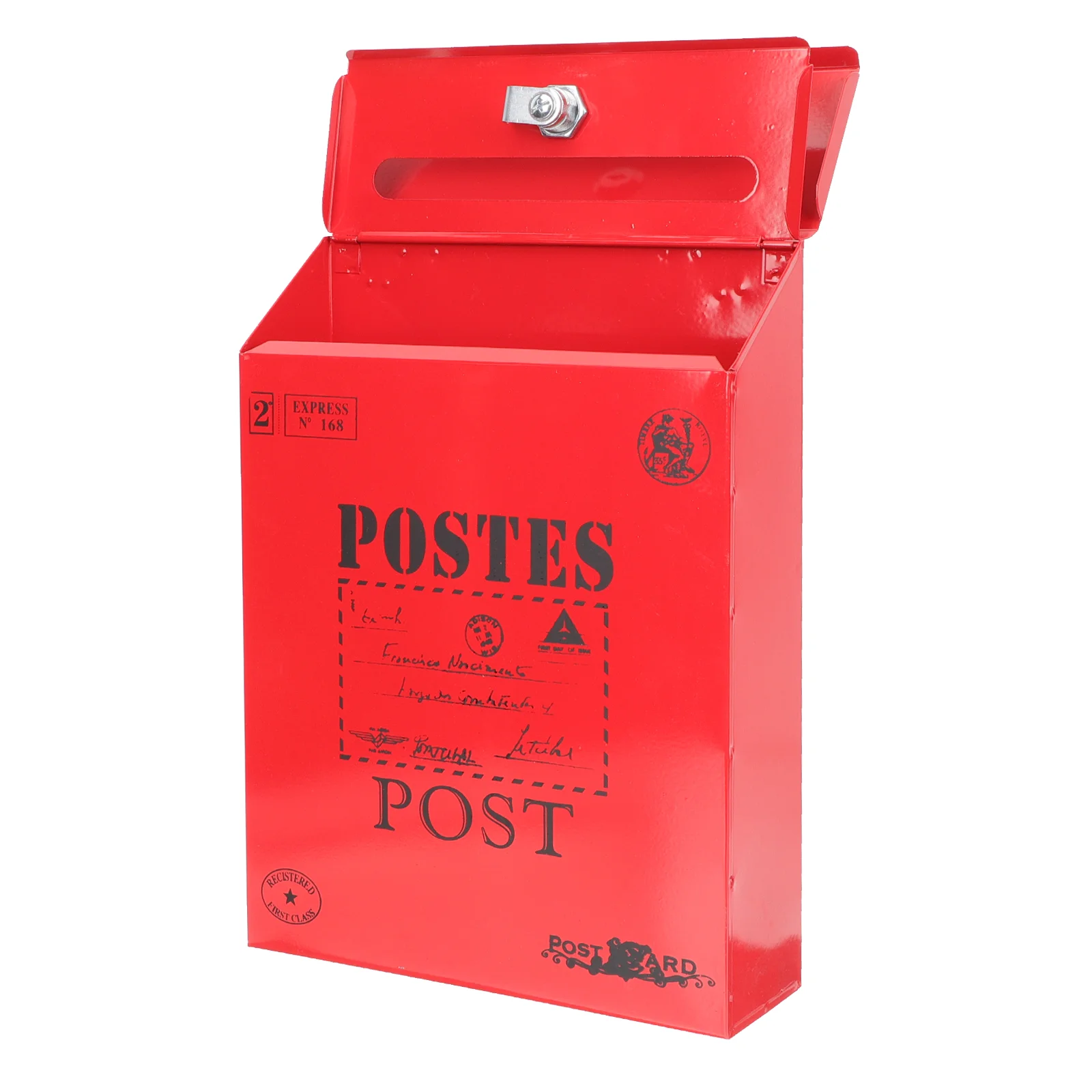 

Mailbox Box Wall Letter Mount Metal Vintage Retro Hanging Locking Post Mail Iron Drop Galvanized Mounted Donation Key Lock