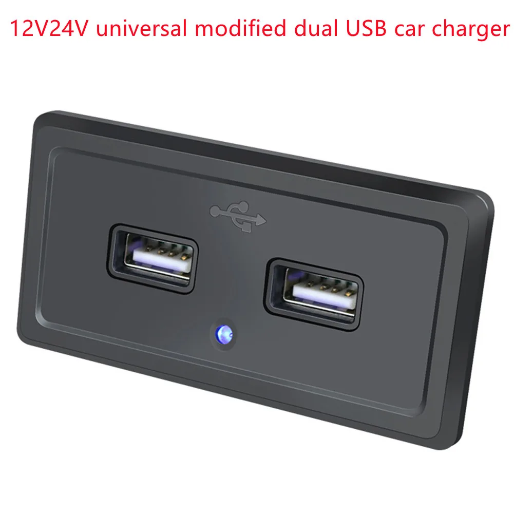 

RV Bus Dual USB Charging Input 12V24V Universal Modified Dual USB Car Charger UCC-318-2U 3.1A Ual USB Output With Blue LED Indic