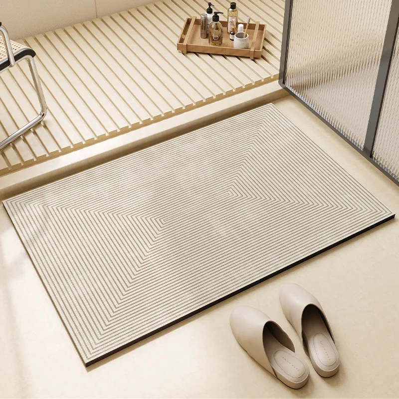 

Modern Simplicity Diatom Mud Bathroom Floor Mat Toilet Home Absorbent Door Carpet Bathroom Entry Square Non-slip Soft Foot Mats