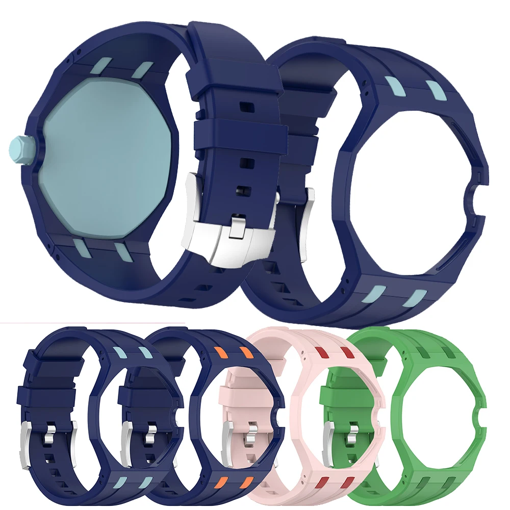 Фото Чехол для ПК 2-в-1 и силиконовый ремешок для Swatch x AP Royal Pop Pocket Watch, сменный ремешок для наручных часов, аксессуары для ремешков №2