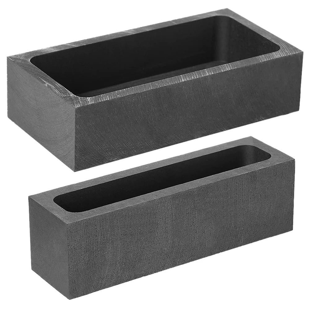 

2 Pcs 1KG 665 G Graphite Ingot Mold Crucible Metal Casting Mold Graphite Crucible Mould for Gold Melting Refining