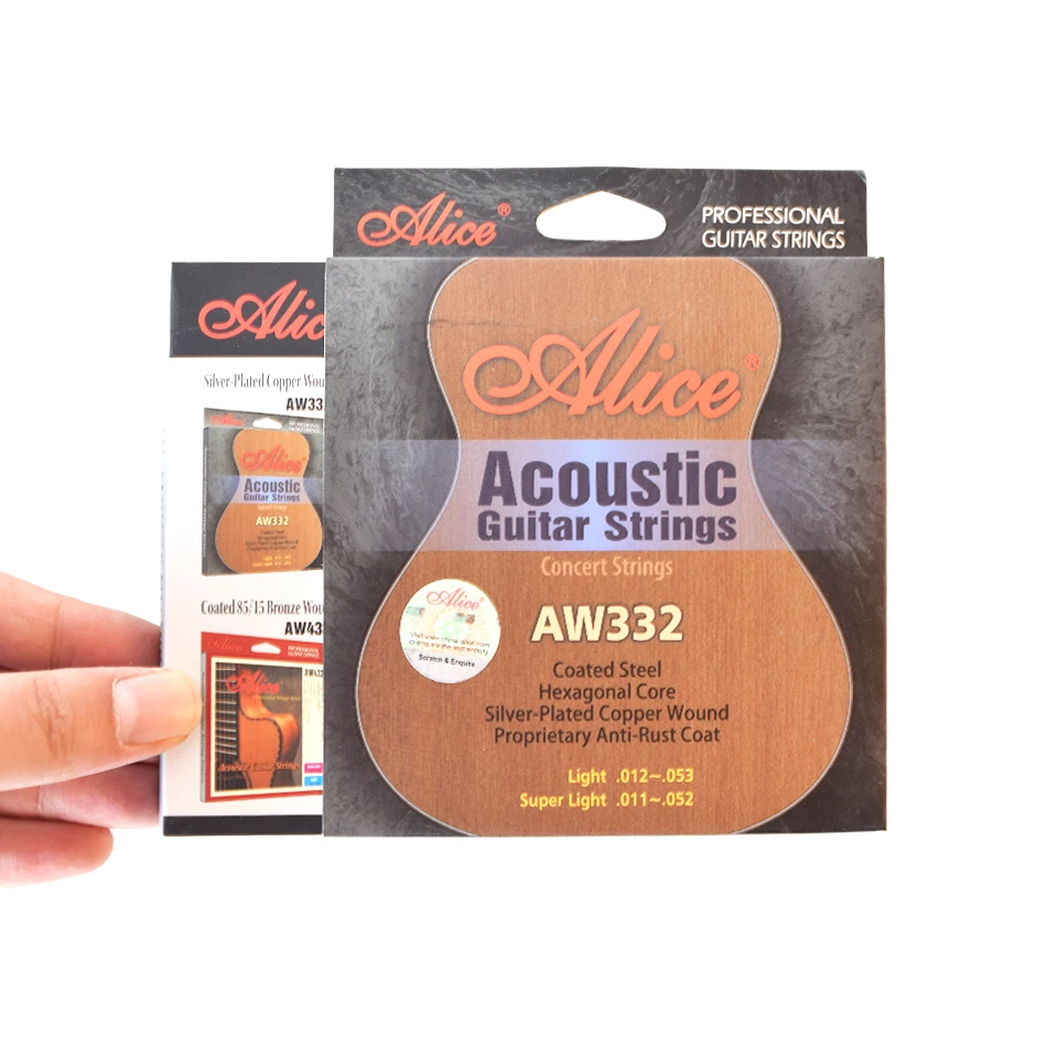 

Senior Professional Alice AW332 Acoustic Guitar Strings 011-052, 012-053 Silver Plated Copper Wound Anti-Rust Coat Strings