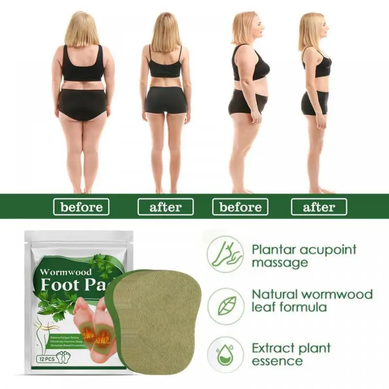 Натуральный травяной полынь Artemisia Argyi Detox пластырь для ухода за ногами 12 шт. потеря