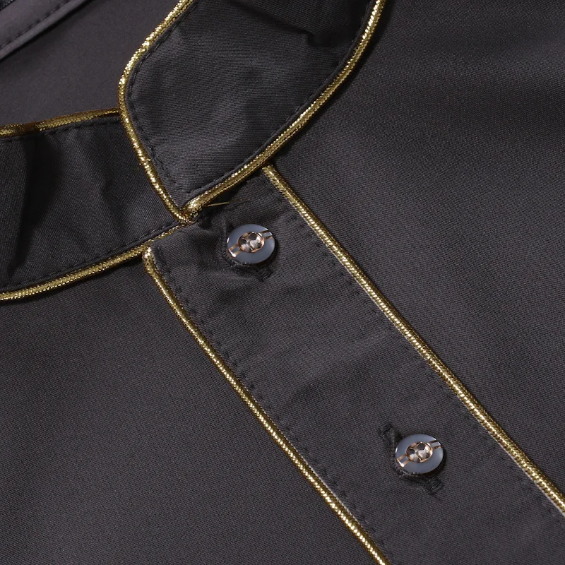 Men's Middle Eastern Muslims Standing Robe Men's Golden Bringing Ethnic Wind Style Shirt arabic shirt  muslim clothes for men