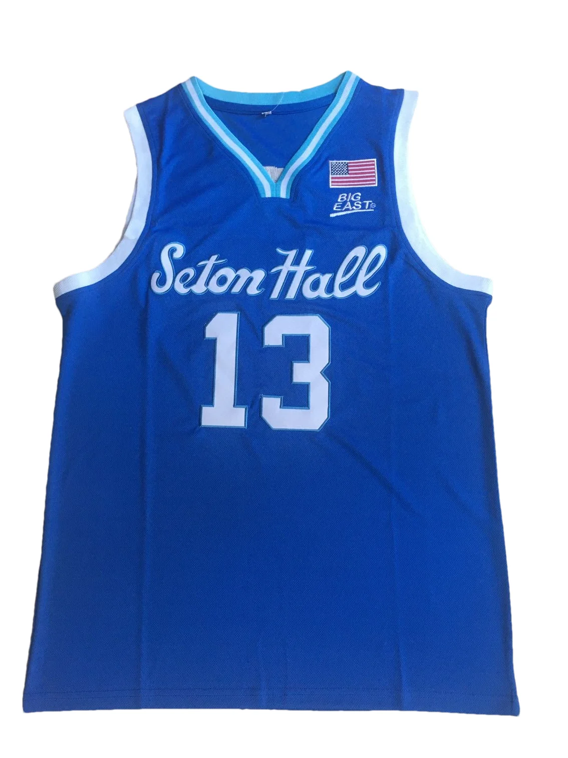 

Seton Hall Pirates #13 Myles Powell basketball jersey White Blue