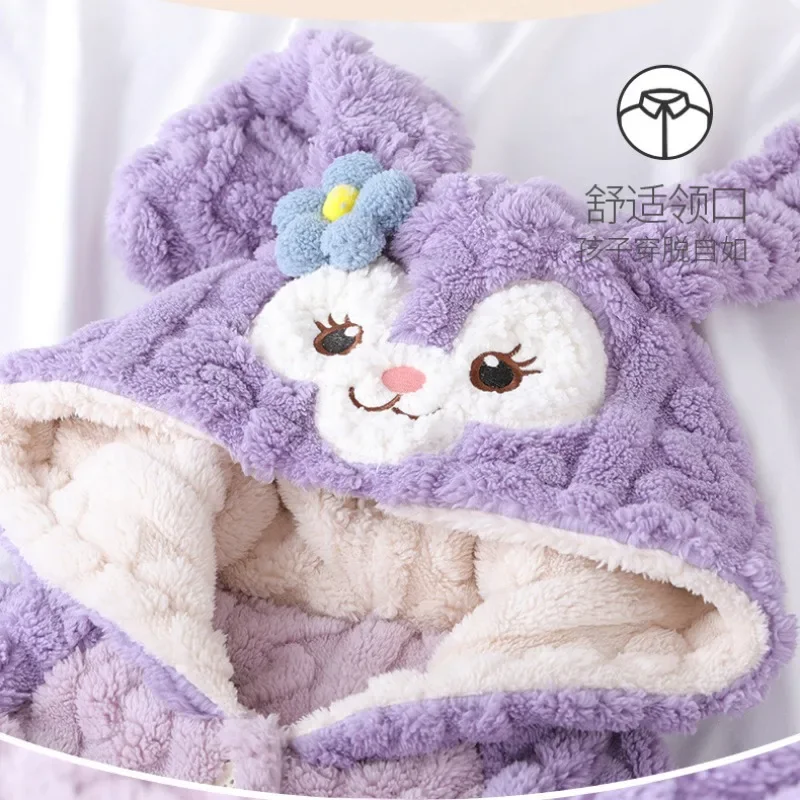 Kawaii фланелевые пижамы для мамы и детей Sanrio Melody Pochacco Cinnamoroll Kuromi теплый халат с 3d