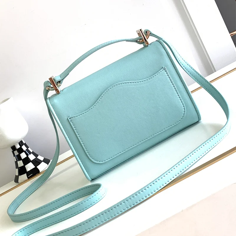 2023 New Women's Bag Fashion Zero Wallet Solid Cowhide Simple Crossbody Bag Handbag Mini Square Bag Casual Women's Shoulder Bag
