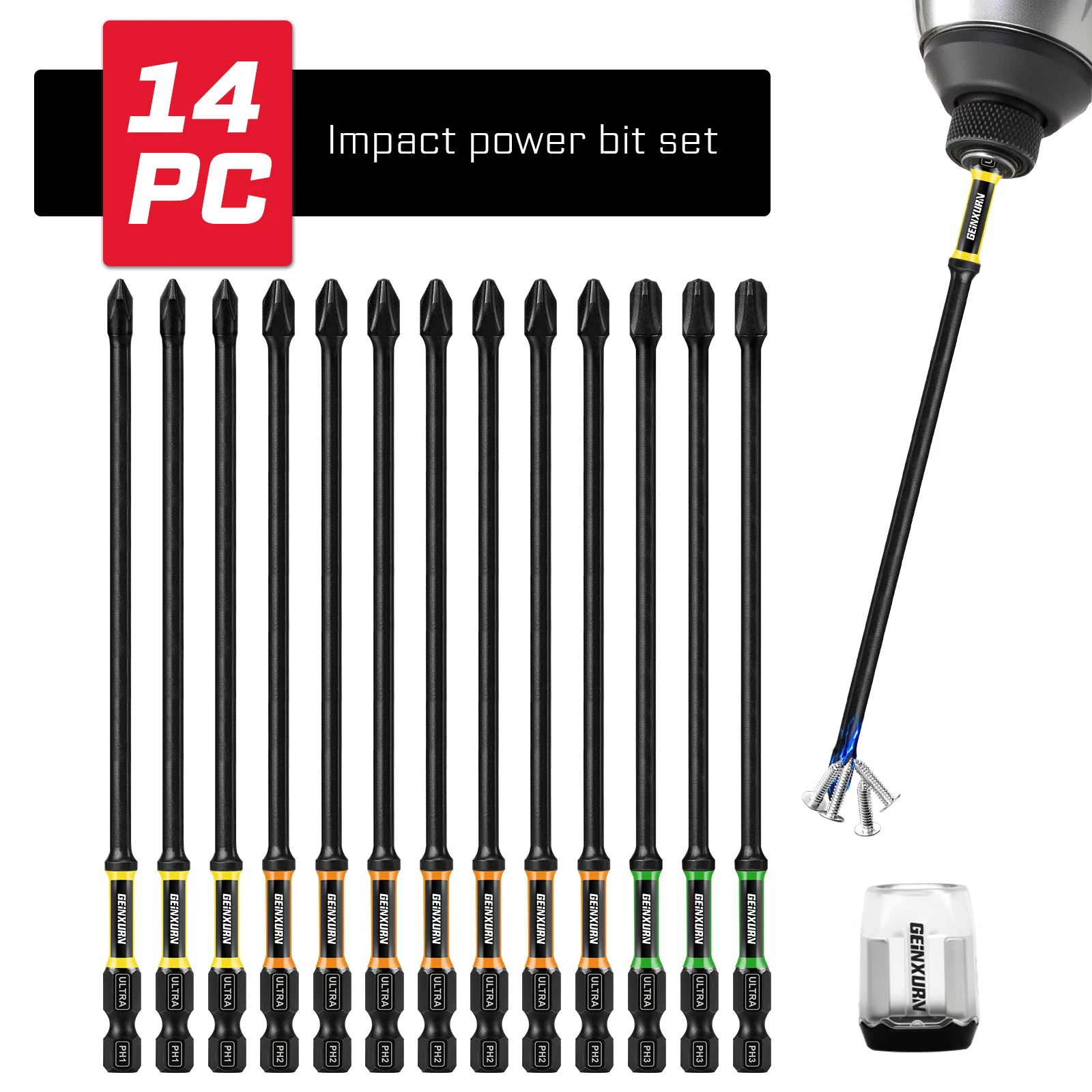 

Набор магнитных отверток Geinxurn 6 дюймов PH1, PH2, PH3