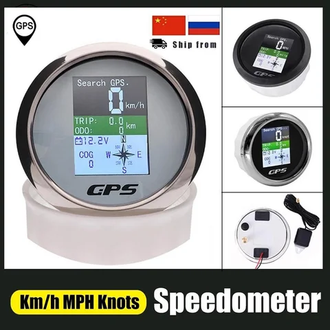 85 мм GPS-спидометр с GPS-антенной для лодки, автомобиля, мотора, яхты, TFT-экран, водонепроницаемый одометр, регулируемый вольтметр ODO COG