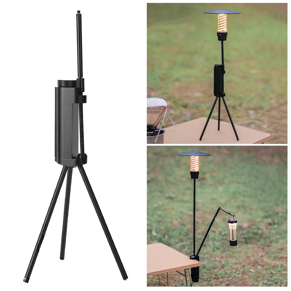 

Outdoor Camping Hiking Aluminum Alloy Foldable Lamp Post Pole Portable Fishing Hanging Light Fixing Stand Holder Lantern Stand