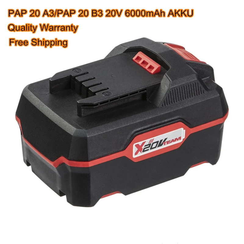 

New 20V 6.0Ah Lithium-Ion Battery PAP 20 A3, PAP 20 B3 for Parkside X 20V Team Series Cordless Power Tools, Free Shipping