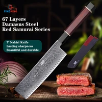 findking knife new red samurai series rosewood handle aus 10 67 layers damascus steel 6 5 inch kitchen nakiri santoku chef knife