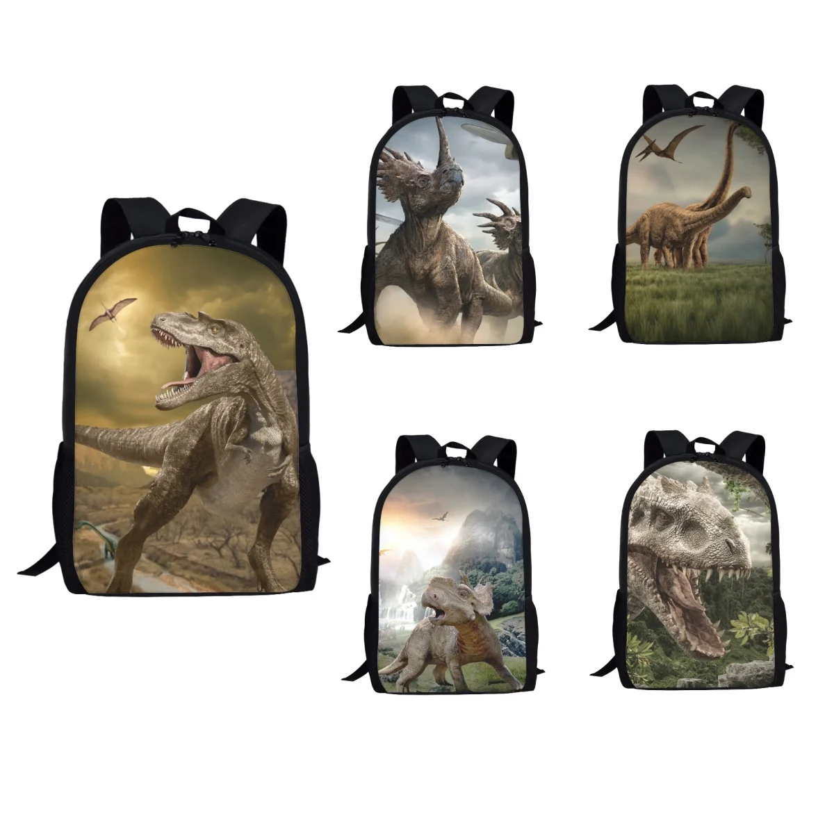 Animals Print Dinosaur School Bags For Boy Casual Middle School Student's Backpack Teenager 17 Inch Large Book Bag Gift Mochila