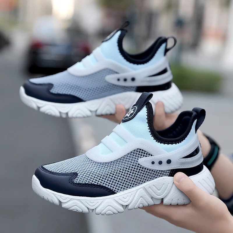2023 New Children Shoes Summer Breathable Kids Running Shoes Slip on Girls Sport Shoes Mesh Fashion Boys Sneakers Shoes
