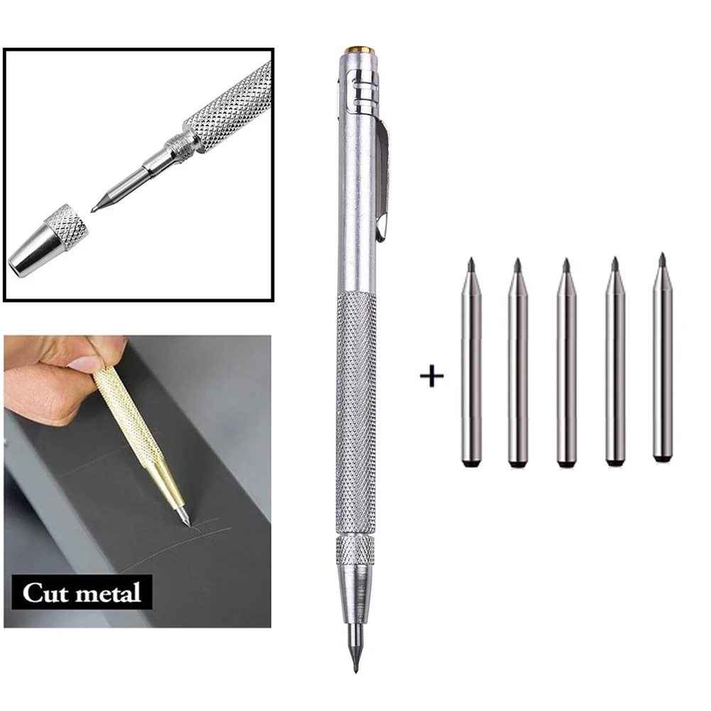 

6PCS Tungsten Carbide Tip Scriber Engraving Pen Marking Tip For Glass Ceramic Fresadora Para Madera Muebles Welding Machine