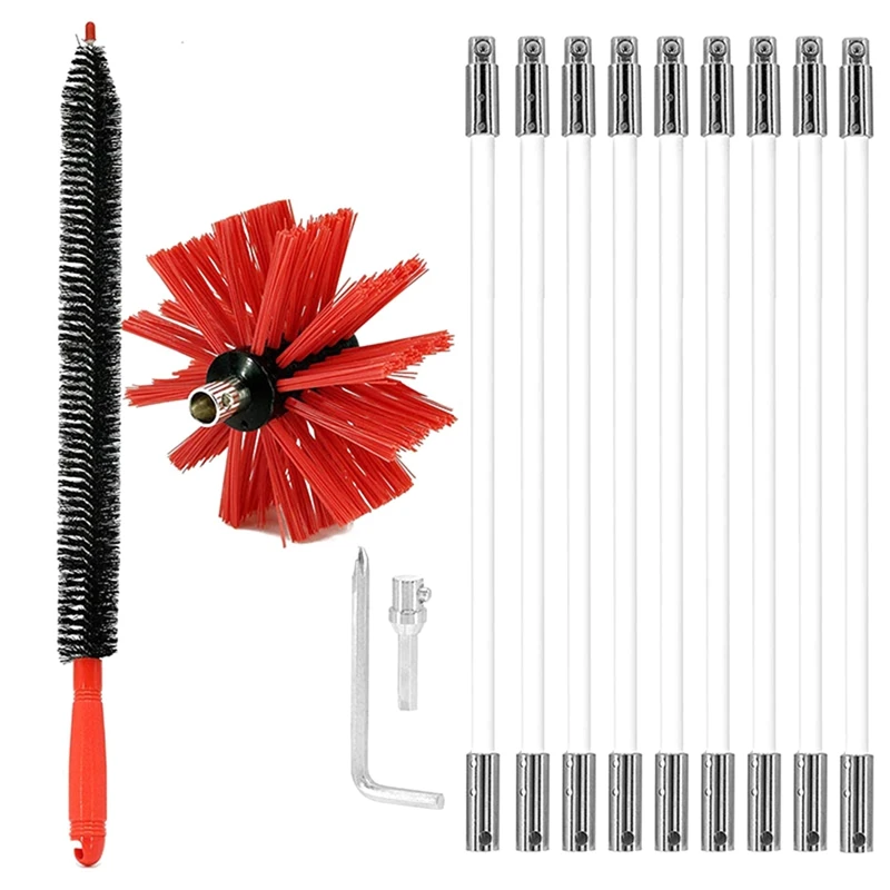 

Chimney Cleaning Brush Fireplace Chimney Brushes Fireplace Drier Vent Lint Sweeping Tools Durable Easy Install Easy To Use