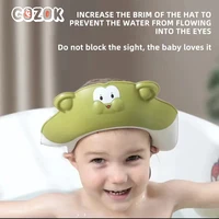 cozok baby shower cap big brim waterproof baby shampoo cap protect ears and eyes adjustable bath hat baby child shampoo cap