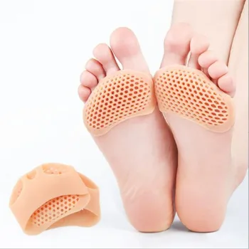 Silicone Forefoot Metatarsal Pads Pain Relief Orthotics Foot Massage Insoles Anti-slip Protector High Heel Elastic Cushion Soles