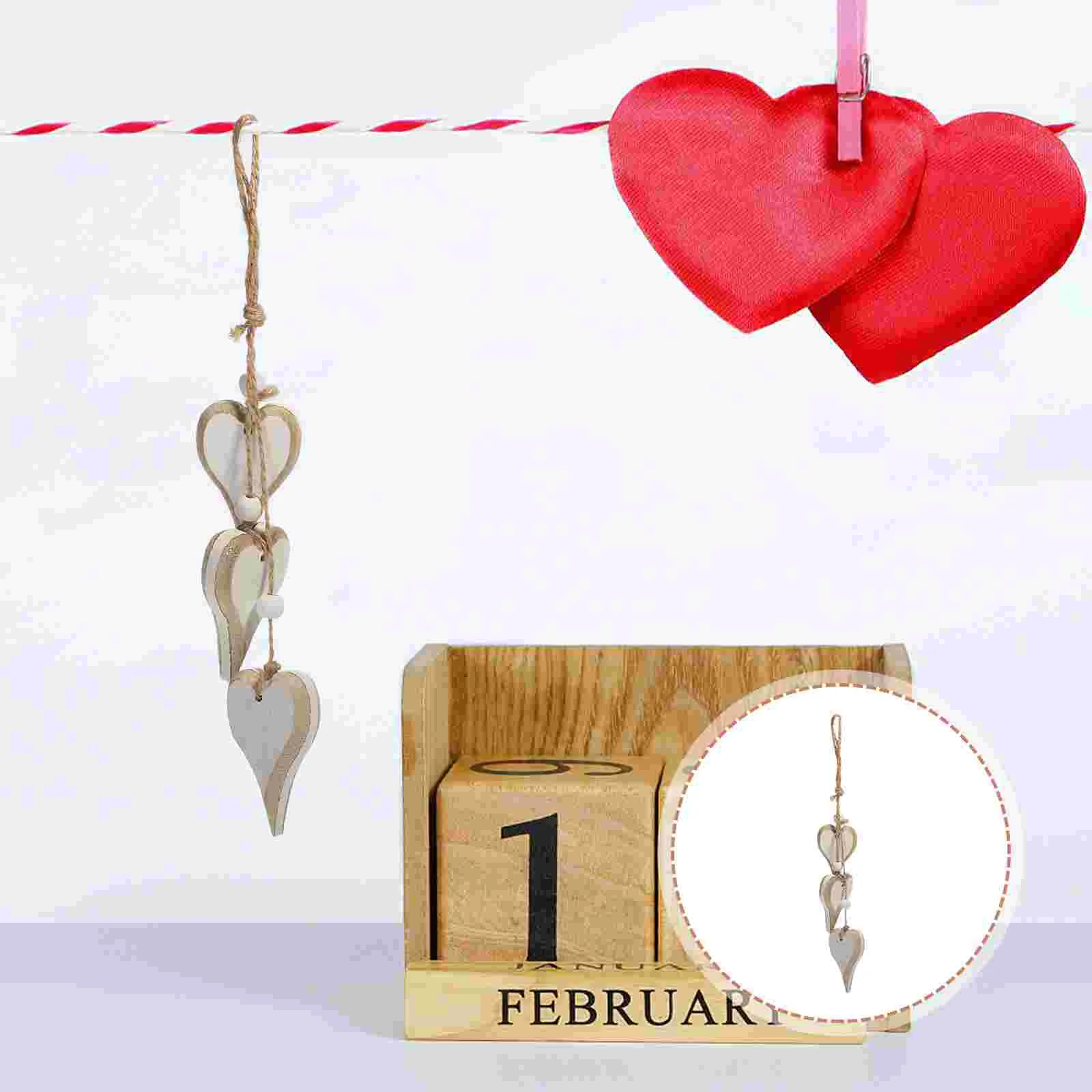 

1pc Wooden Craft Room Hanging Decor Home Heart Pendant Scene Wooden Pendant