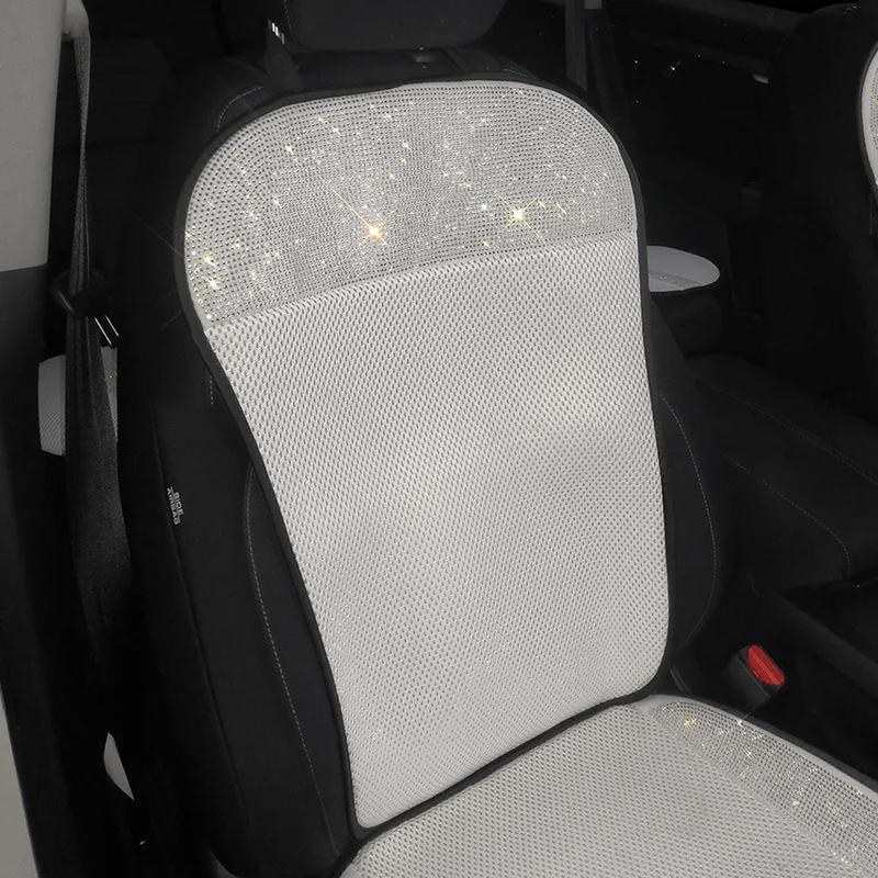 Новые белые стразы, ледяной шелк, четыре сезона, универсальный чехол для подушки для автомобильного сиденья, украшения для салона автомобиля