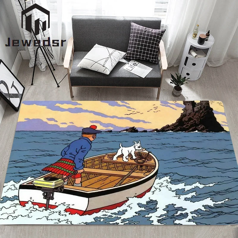 

Bathroom Mat Room Mats The Adventures of Tintin Kitchen Decoration Children Home Door Entrance Table Floor Bath Prayer Rug Cute