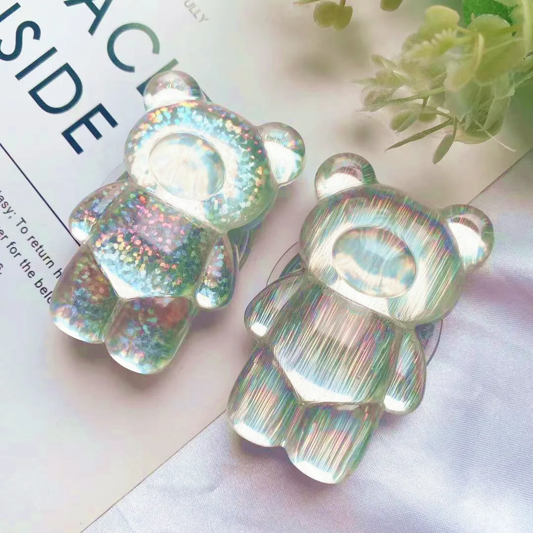 korea style mobile phone accessories griptok cute bear folding finger ring holder for phone cellphone stand grip for iphone 12 free global shipping