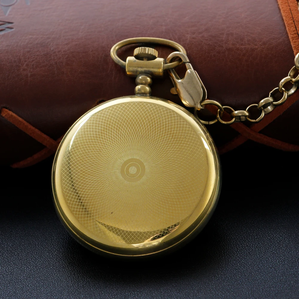 Vintage Bronze Carved Mechanical Pocket Watch High Quality Unisex Necklace Pendant Jewelry Gift for Men and Women Religio PJX911