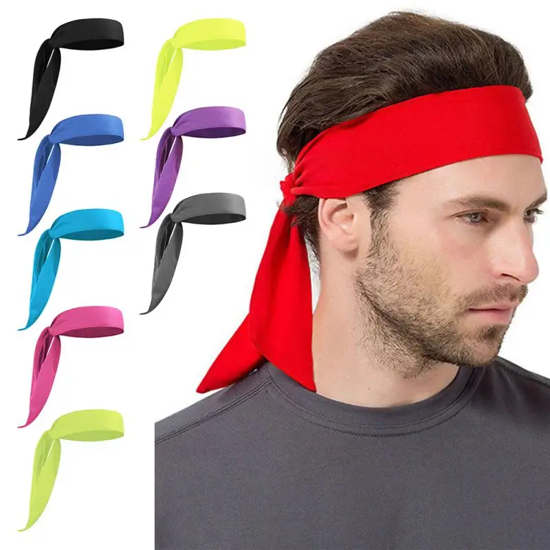

Unisex Solid Color Headband For Men Women Sweatband Stretch Outdoor Tennis Basketball Running Fitness Head Bands Hairband