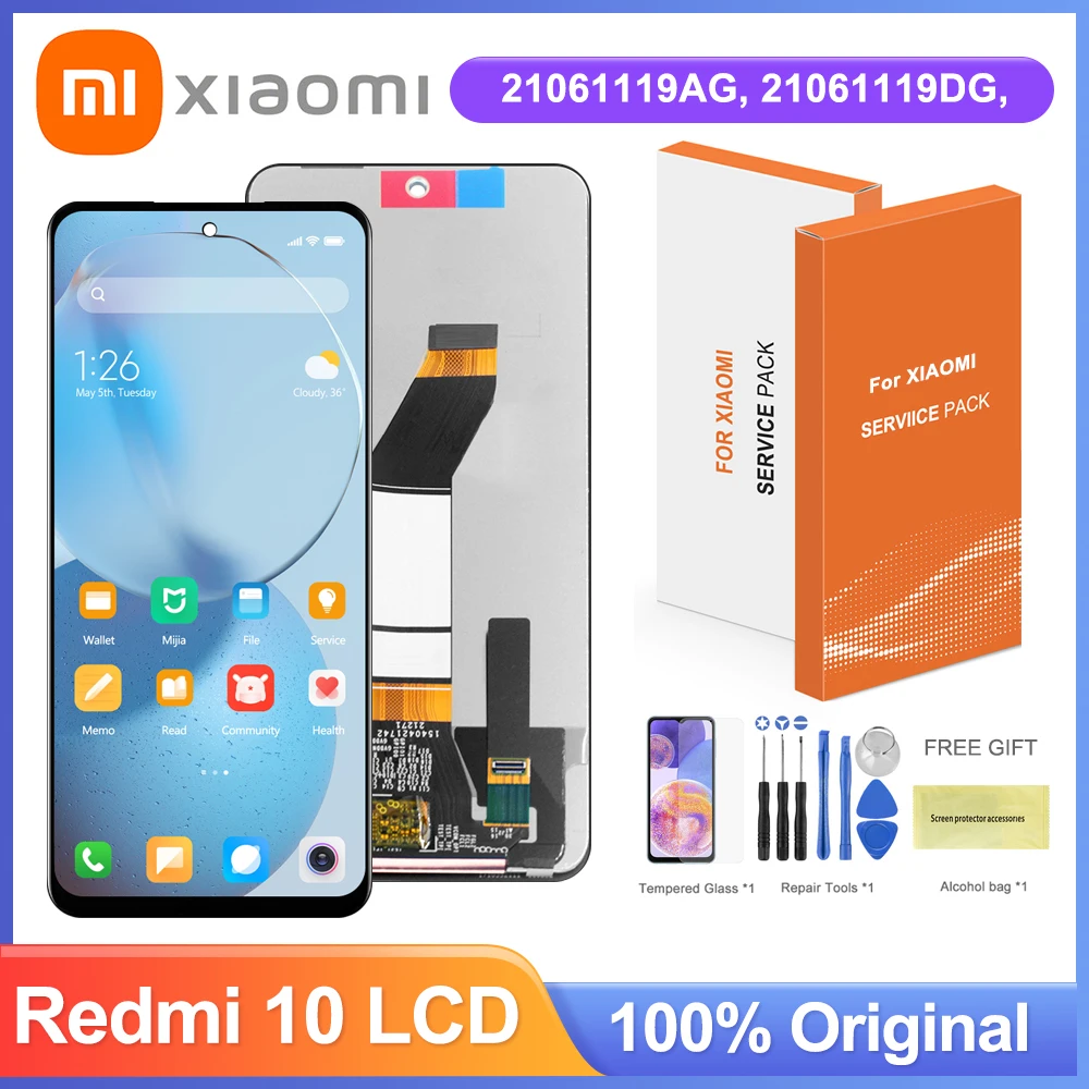 Оригинальный дисплей 6 5 дюйма для Xiaomi Redmi 10 21061119AG ЖК-дисплей сенсорный экран